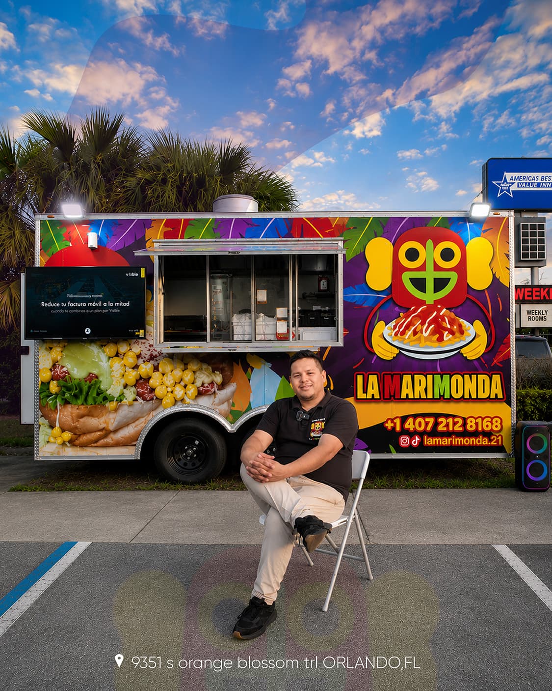 La Marimonda food truck sirviendo comida costeña en Orlando